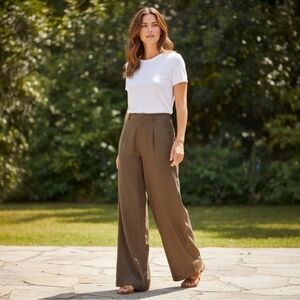 Anthropologie Brown Wide Leg Palazzo Pants Boho Viscose Blend Pants  Size 4